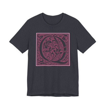 Q Scroll Wine T-Shirt Short Sleeve