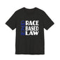 END RACE BASED LAW Blue White T-Shirt Short Sleeve