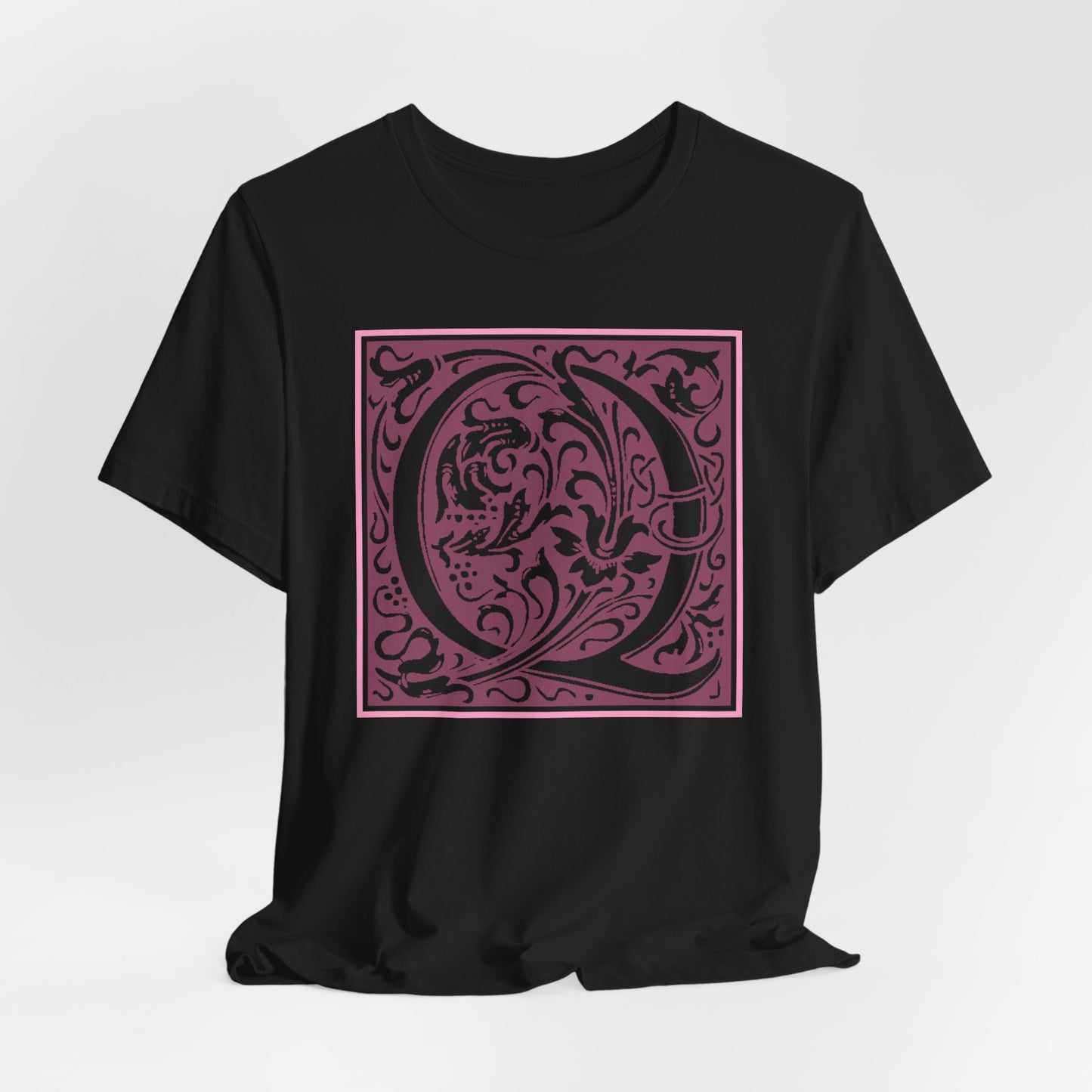 Q Scroll Wine T-Shirt Short Sleeve