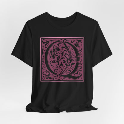 Q Scroll Wine T-Shirt Short Sleeve