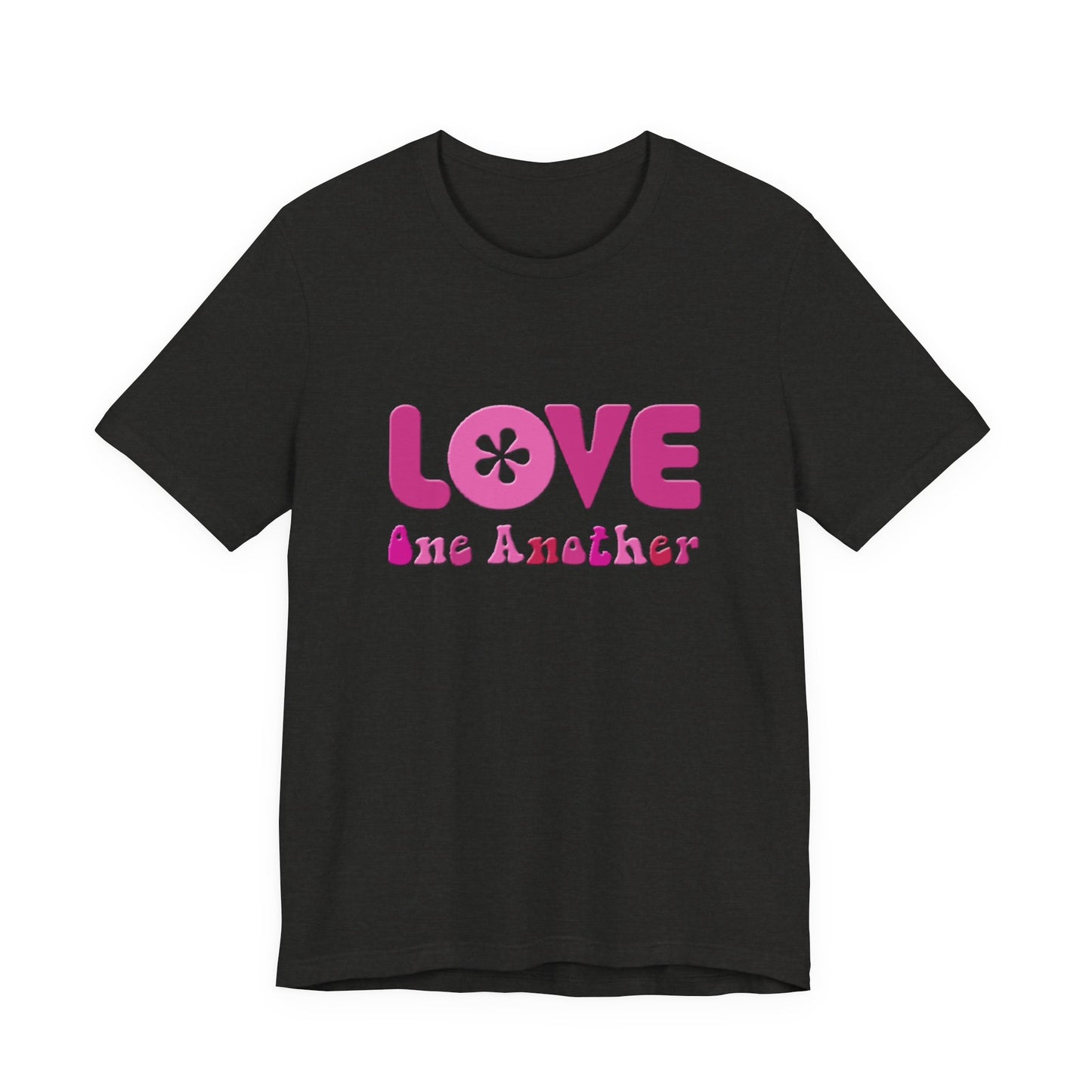 Love One Another T‑Shirt — Retro Pink Flower Peace Tee