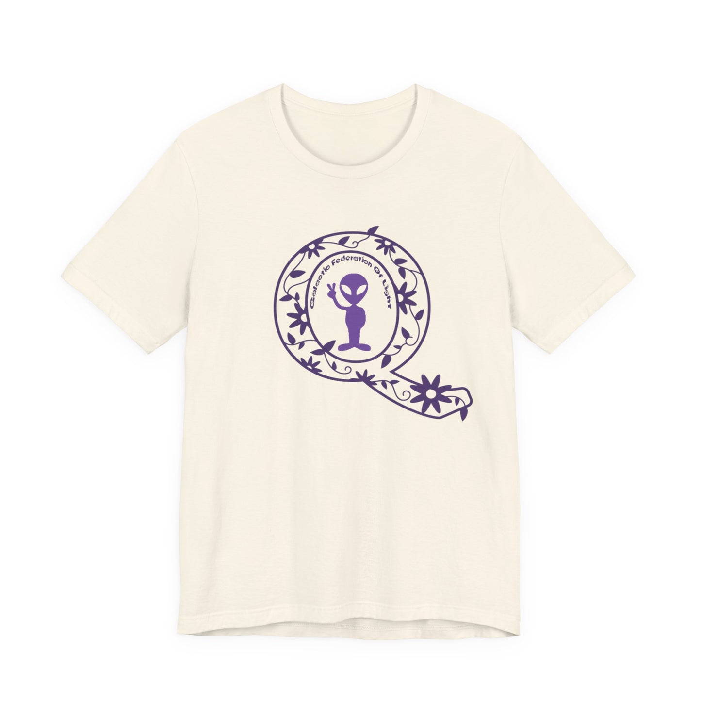 Q Purple Flower T-Shirt Short Sleeve
