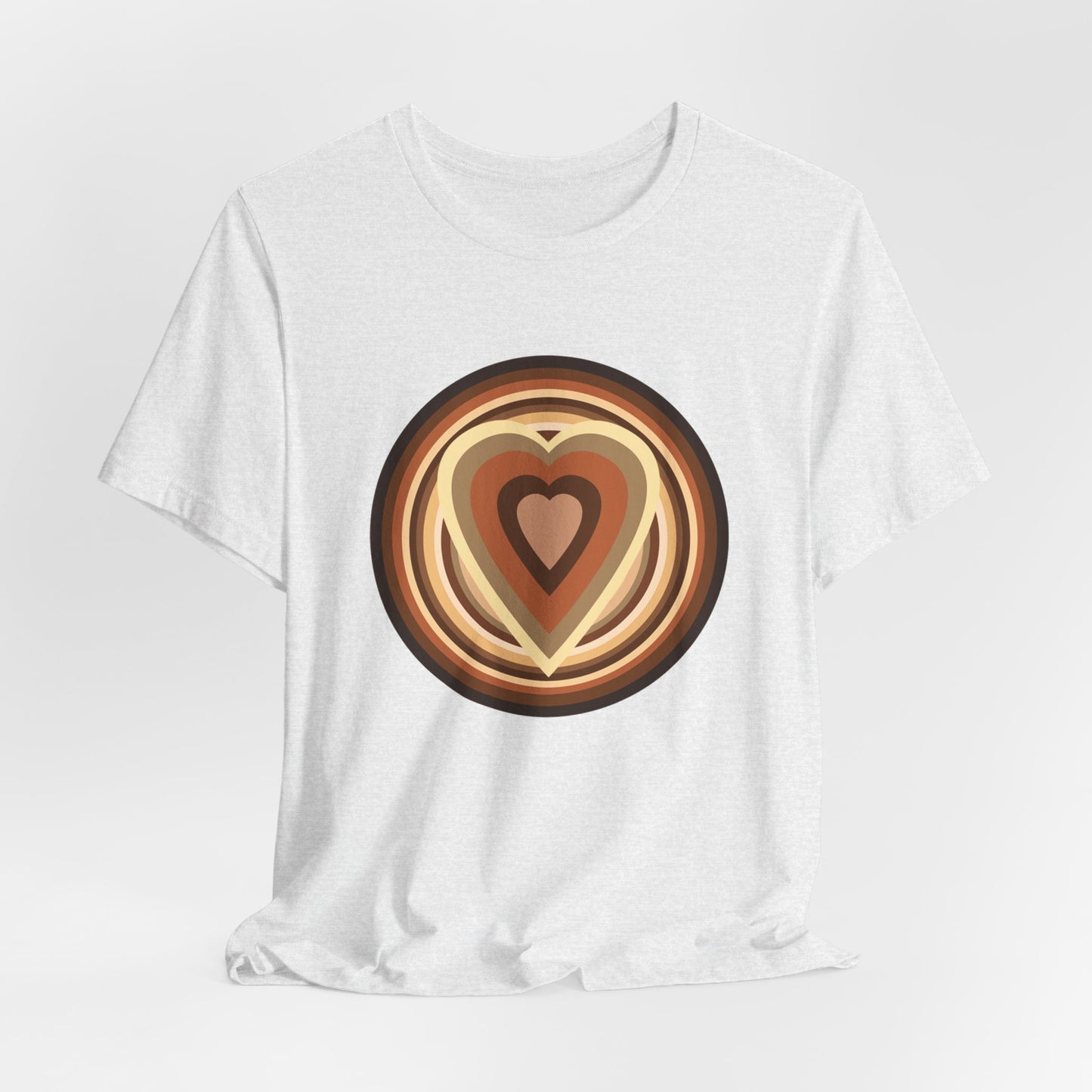 Beige Power Hearts T-Shirt Short Sleeve