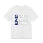 END RACE BASED LAW Blue White T-Shirt Short Sleeve