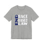 END RACE BASED LAW Blue White T-Shirt Short Sleeve