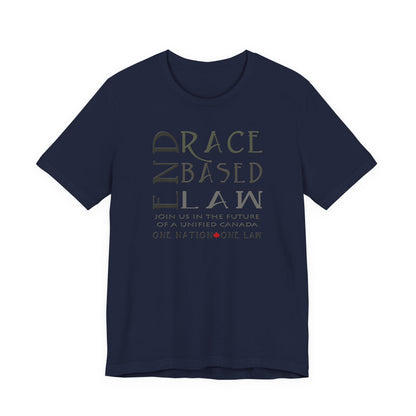 END RACE BASED LAW Canada Slim Grey T-Shirt Short Sleeve