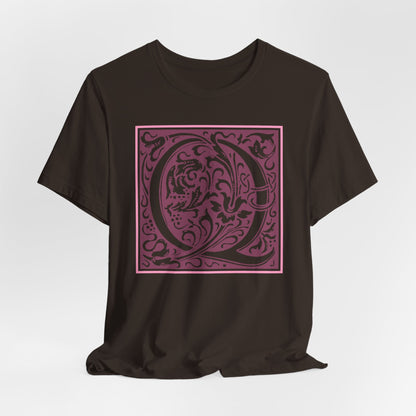 Q Scroll Wine T-Shirt Short Sleeve