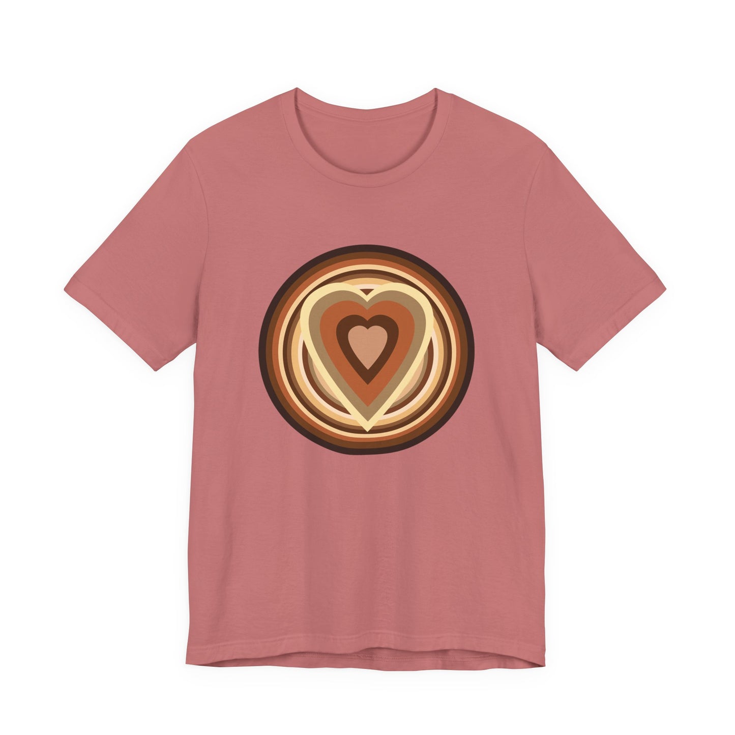 Beige Power Hearts T-Shirt Short Sleeve