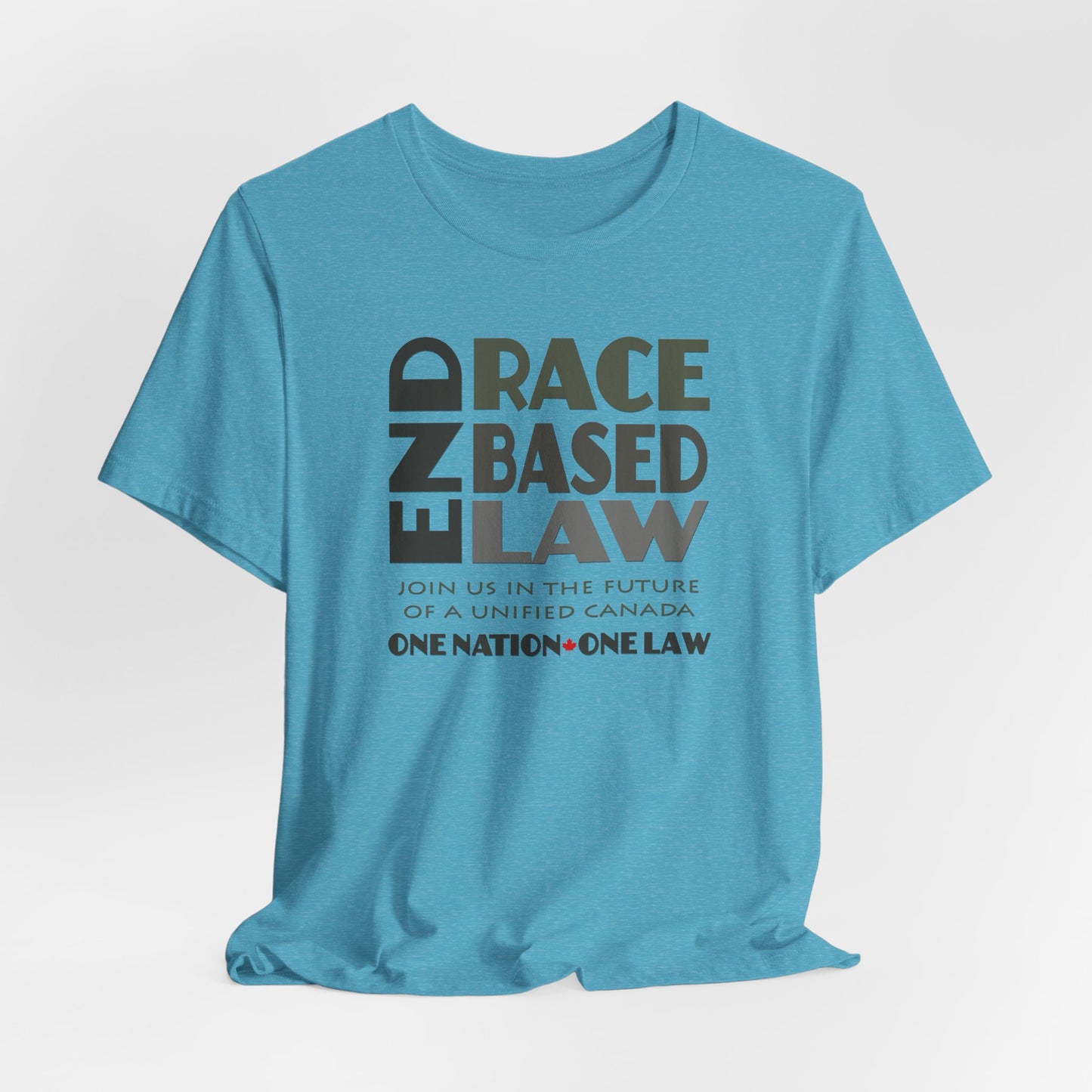 END RACE BASED LAW Canada Grey T-Shirt Short Sleeve
