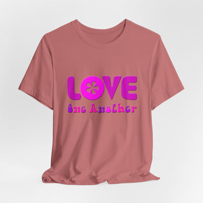 Love One Another Pink T-Shirt Short Sleeve