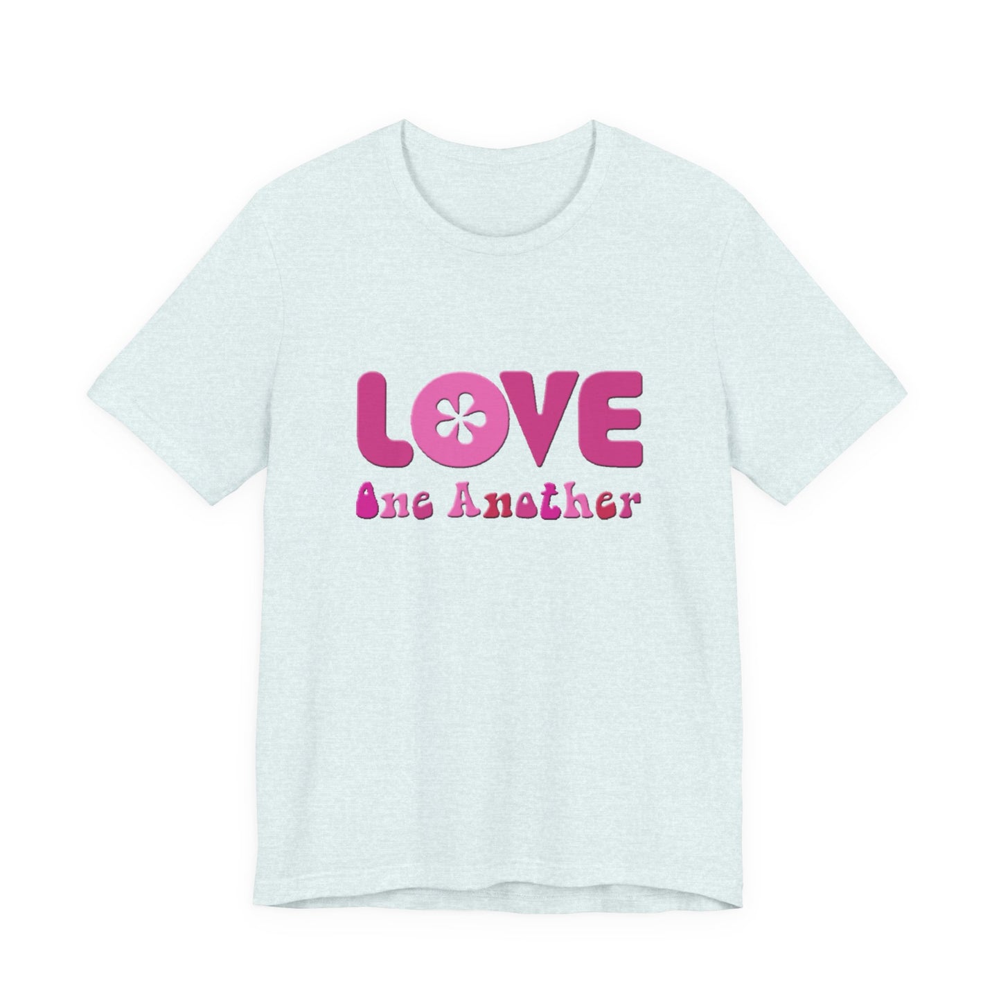 Love One Another T‑Shirt — Retro Pink Flower Peace Tee