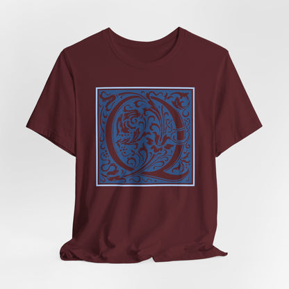 Q Scroll Blue T-Shirt Short Sleeve