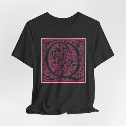 Q Scroll Wine T-Shirt Short Sleeve