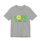 Love One Another Green Yellow T-Shirt Short Sleeve