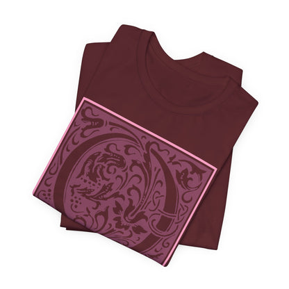 Q Scroll Wine T-Shirt Short Sleeve