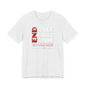 END RACE BASED LAW Canada Red White T-Shirt Short Sleeve