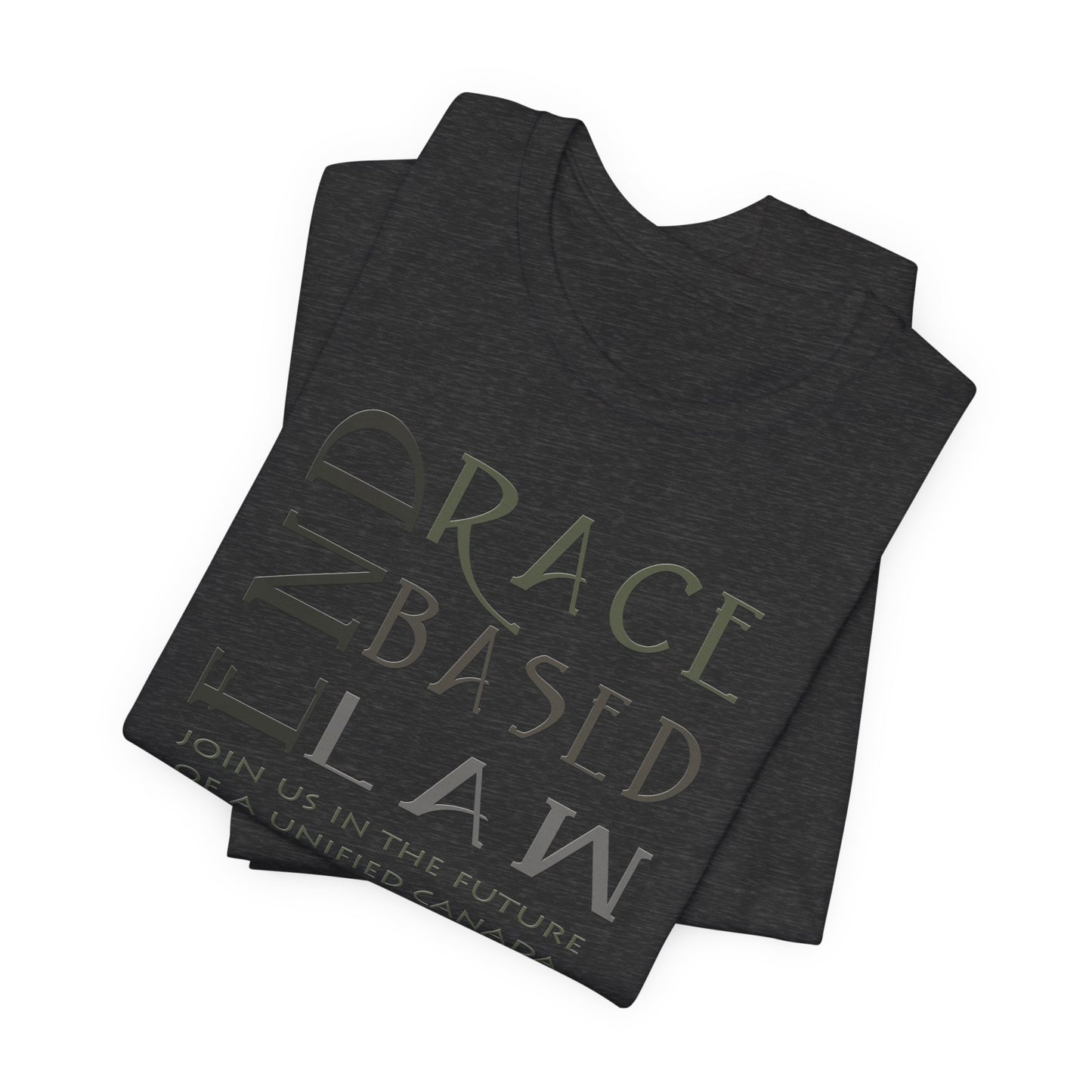 END RACE BASED LAW Canada Slim Grey T-Shirt Short Sleeve