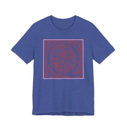 Q Scroll Wine T-Shirt Short Sleeve