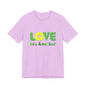Love One Another Green Yellow T-Shirt Short Sleeve