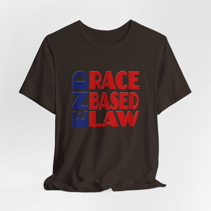 END RACE BASED LAW Blue Red T-Shirt Short Sleeve