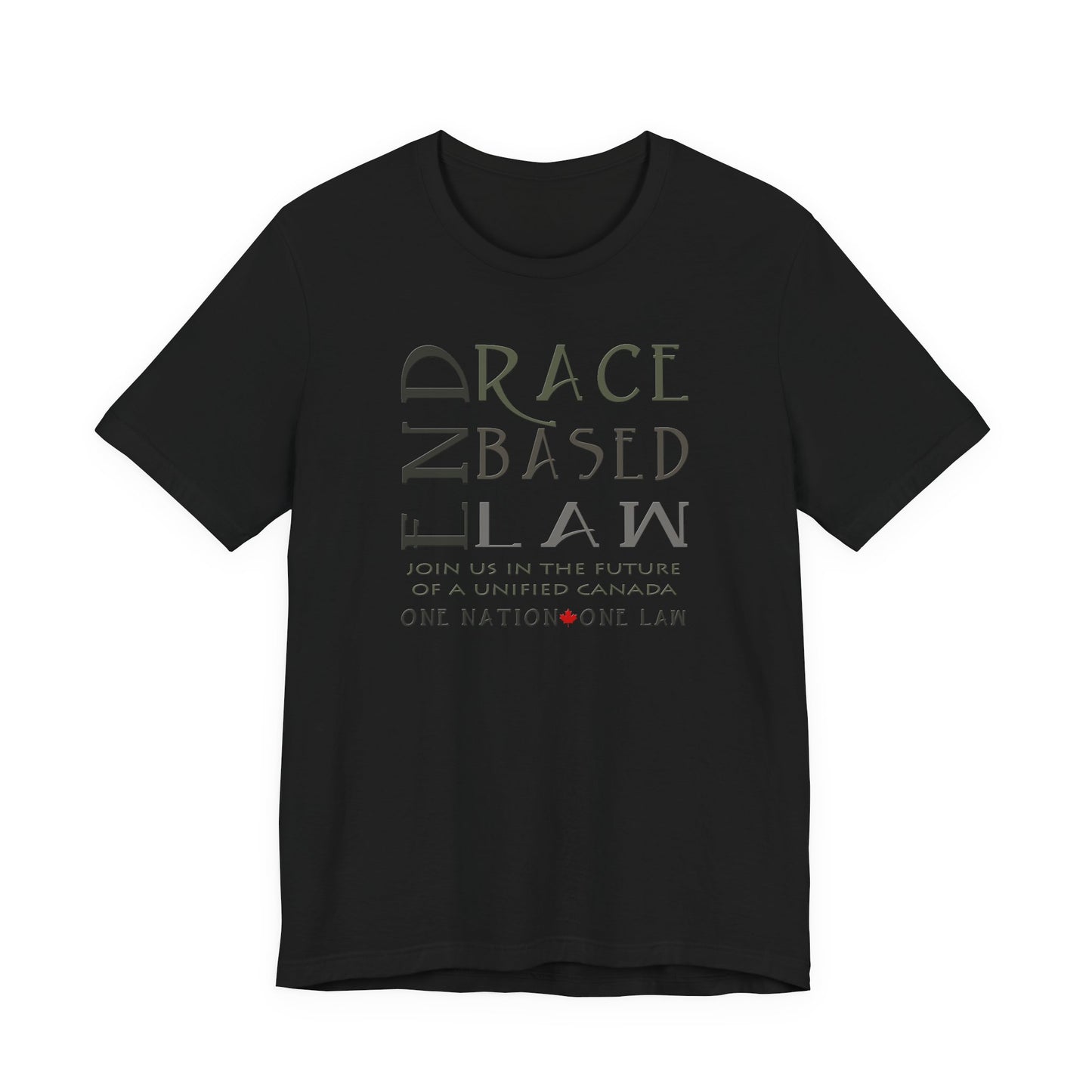 END RACE BASED LAW Canada Slim Grey T-Shirt Short Sleeve