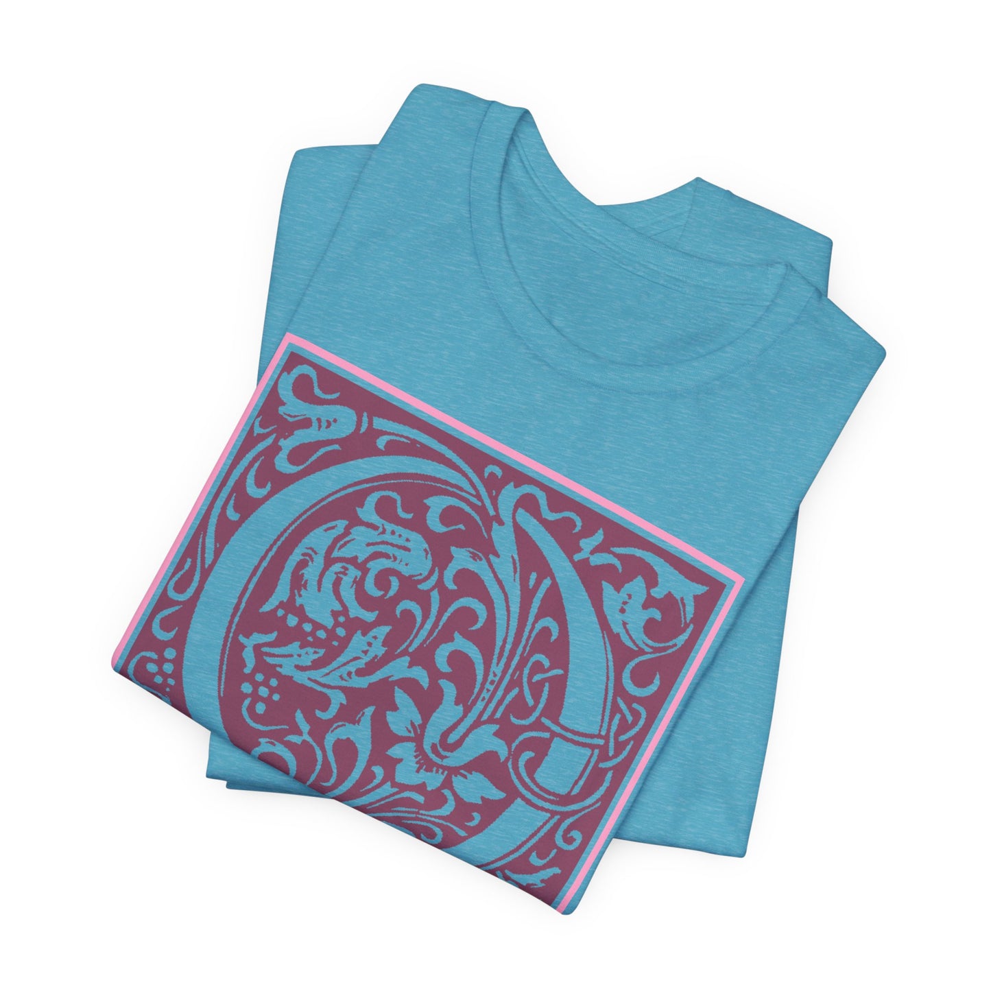 Q Scroll Wine T-Shirt Short Sleeve