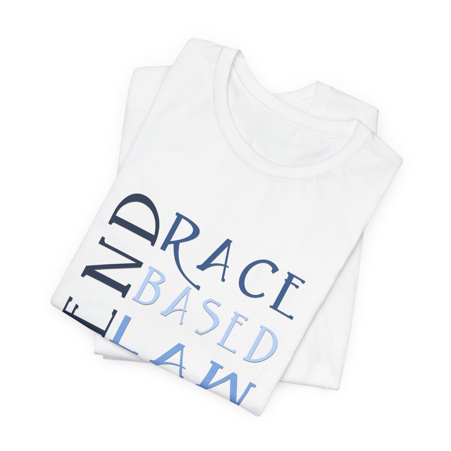 END RACE BASED LAW  Slim Blue T-Shirt Short Sleeve