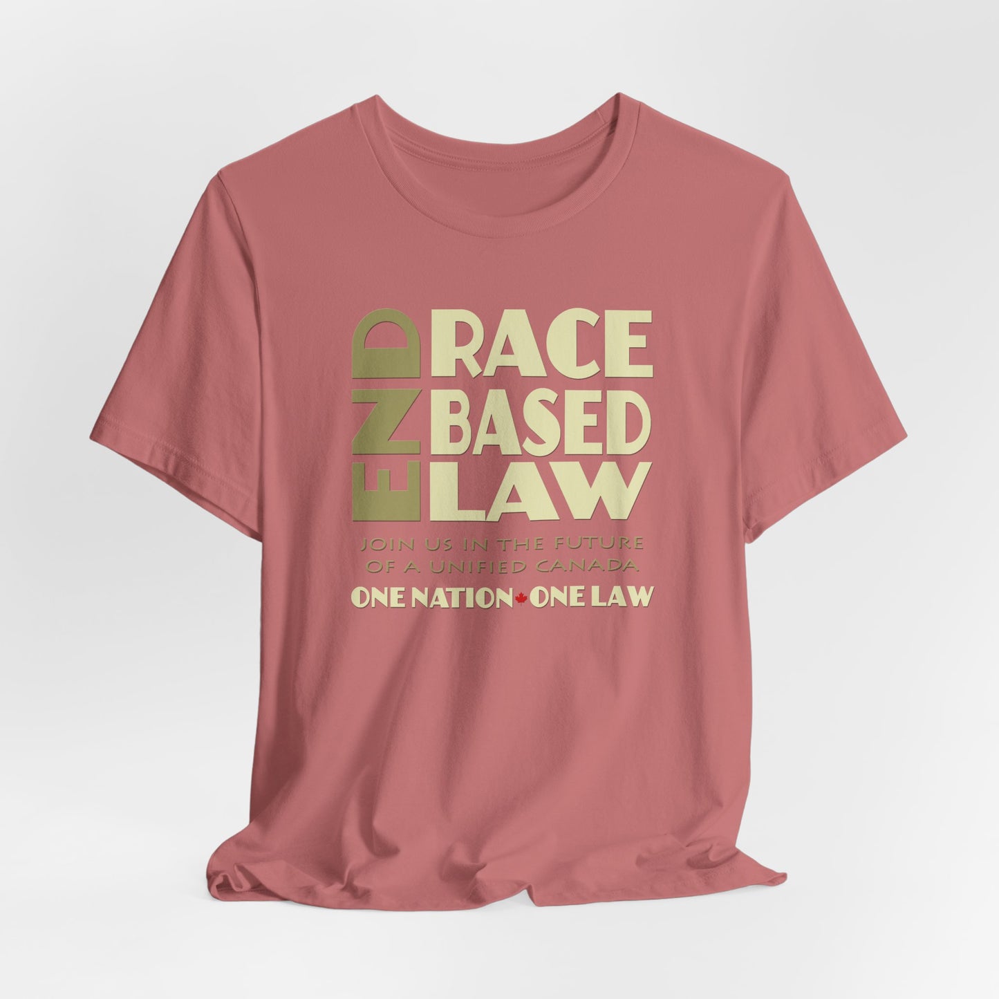 END RACE BASED LAW Canada Beige T-Shirt Short Sleeve