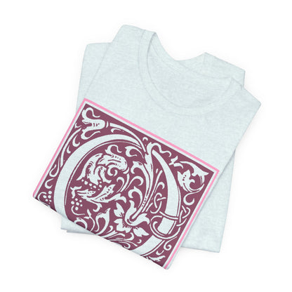 Q Scroll Wine T-Shirt Short Sleeve