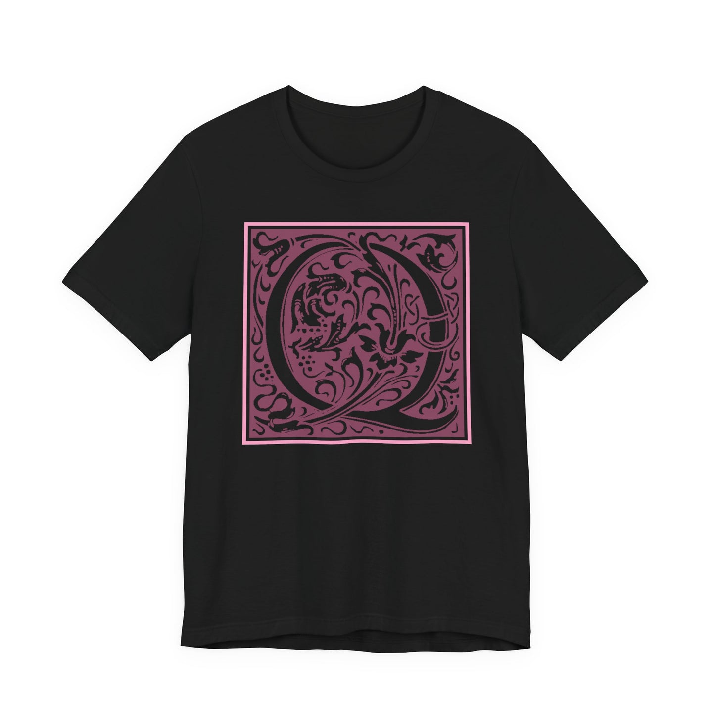 Q Scroll Wine T-Shirt Short Sleeve