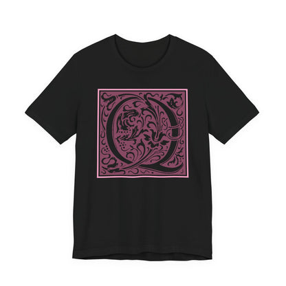 Q Scroll Wine T-Shirt Short Sleeve