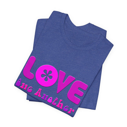Love One Another Pink T-Shirt Short Sleeve