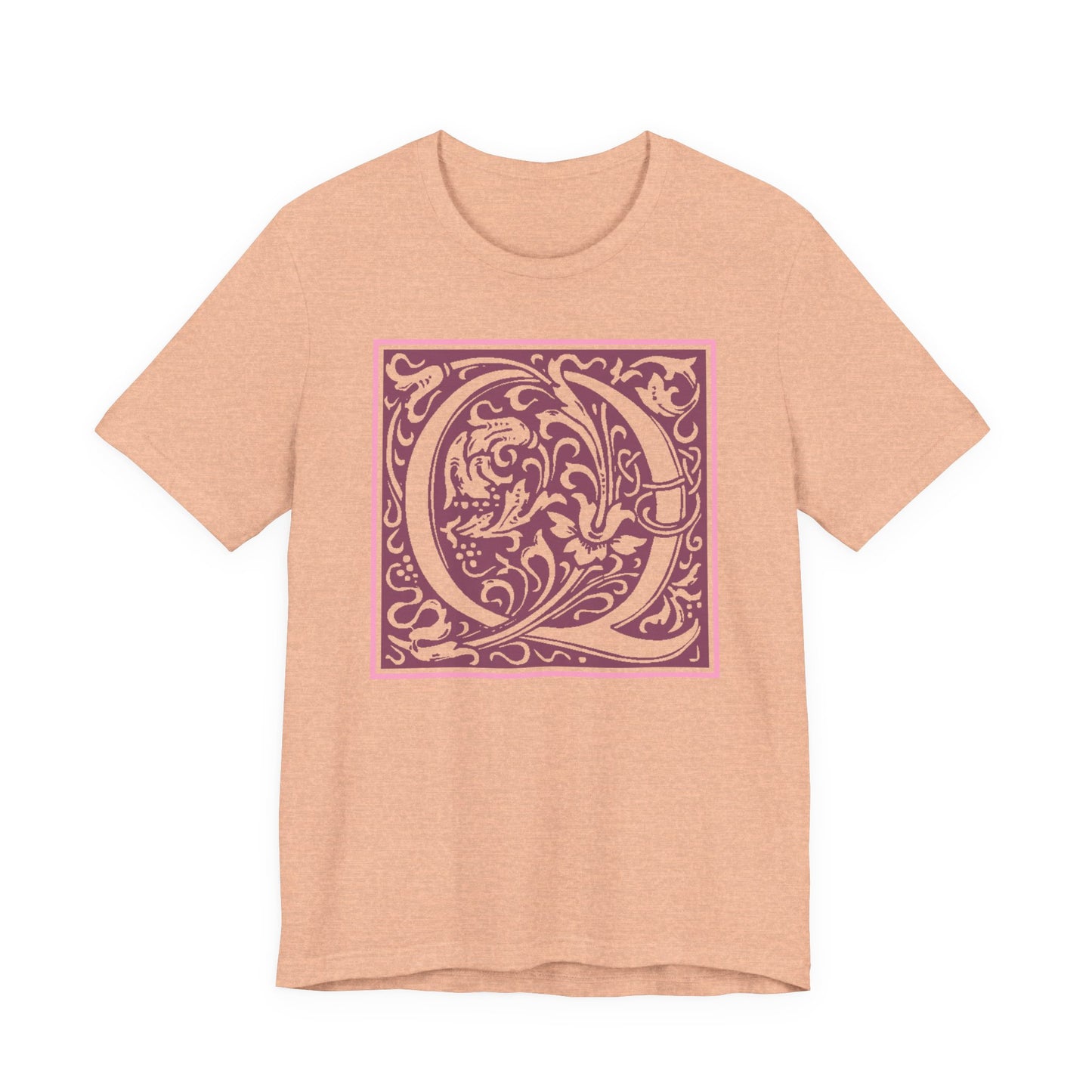 Q Scroll Wine T-Shirt Short Sleeve