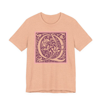 Q Scroll Wine T-Shirt Short Sleeve