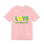 Love One Another Green Yellow T-Shirt Short Sleeve