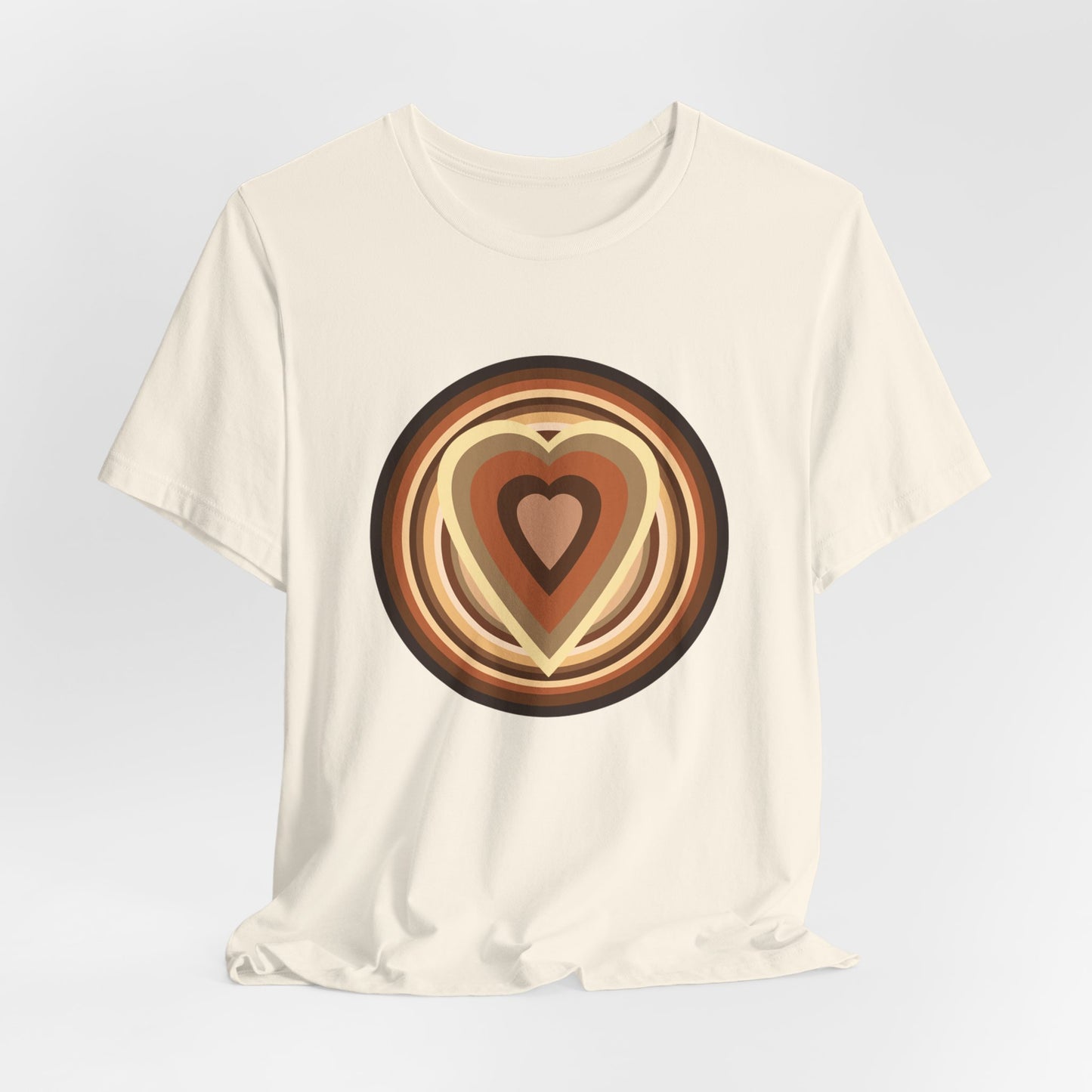 Beige Power Hearts T-Shirt Short Sleeve