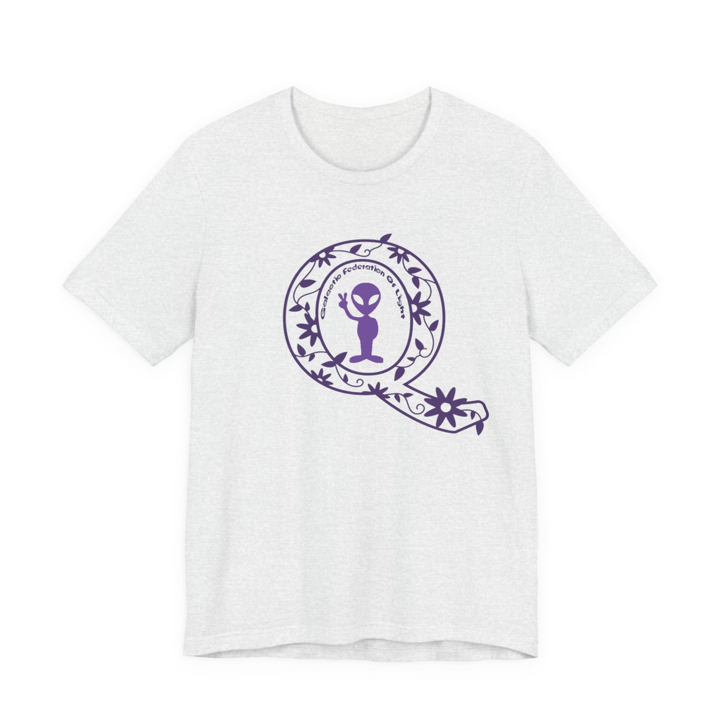 Q Purple Flower T-Shirt Short Sleeve