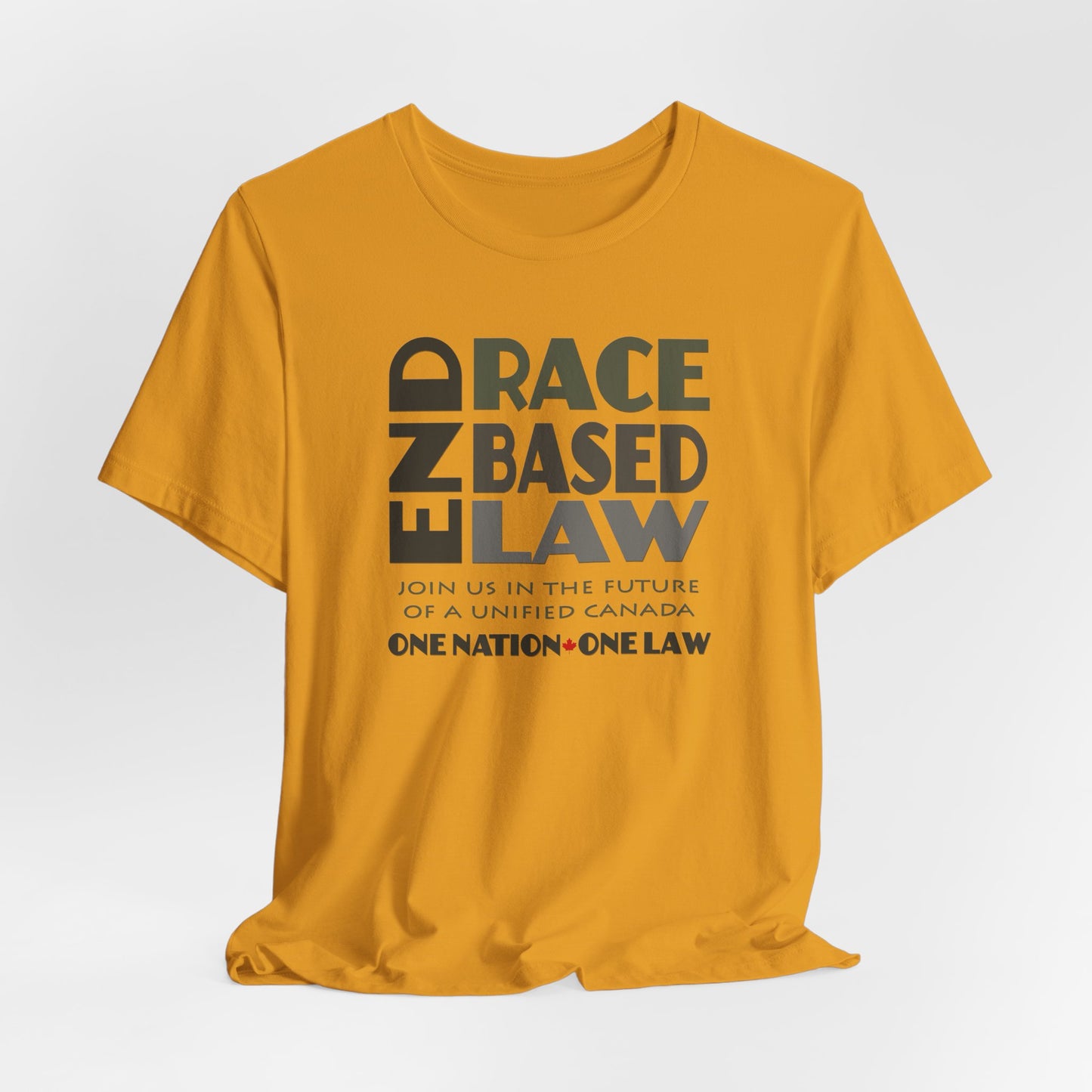 END RACE BASED LAW Canada Grey T-Shirt Short Sleeve