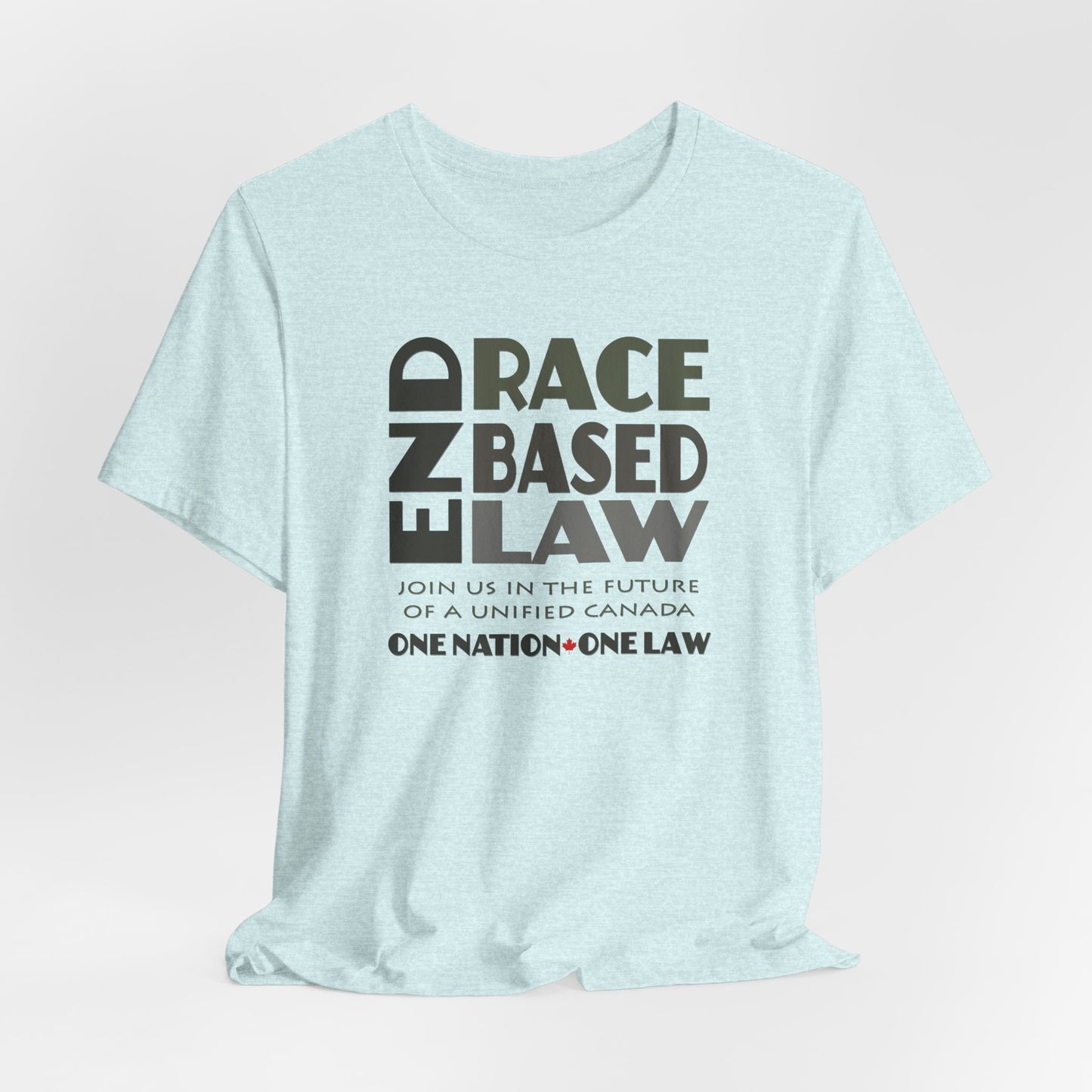 END RACE BASED LAW Canada Grey T-Shirt Short Sleeve