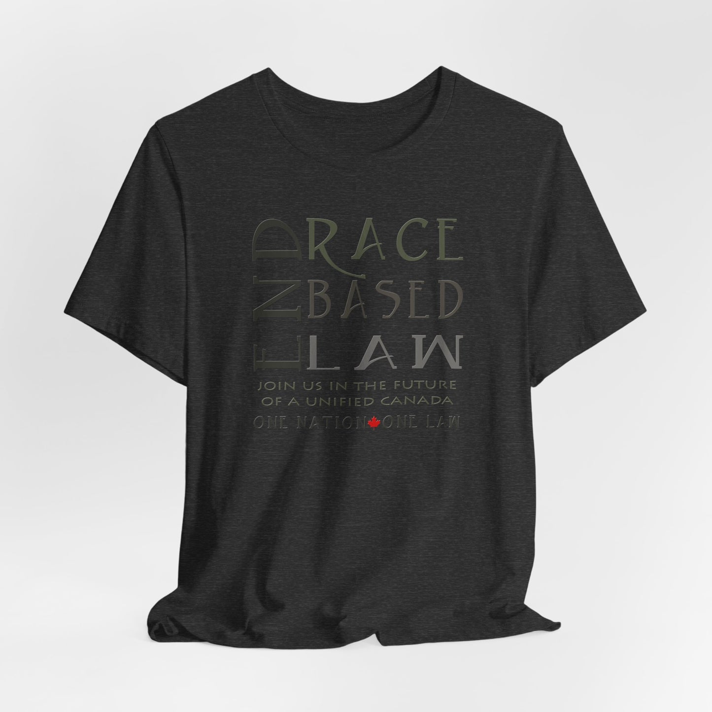 END RACE BASED LAW Canada Slim Grey T-Shirt Short Sleeve