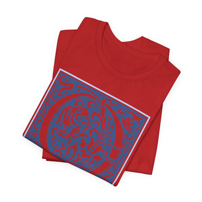 Q Scroll Blue T-Shirt Short Sleeve