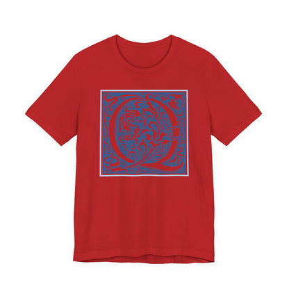 Q Scroll Blue T-Shirt Short Sleeve
