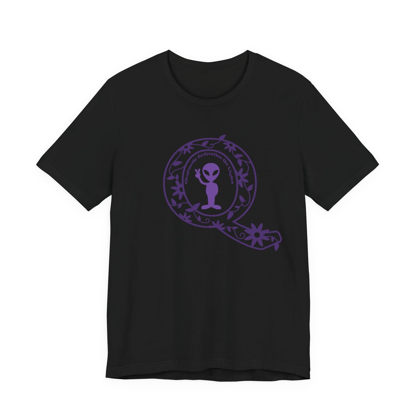 Q Purple Flower T-Shirt Short Sleeve