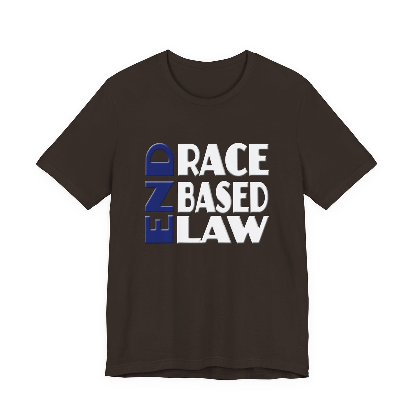 END RACE BASED LAW Blue White T-Shirt Short Sleeve