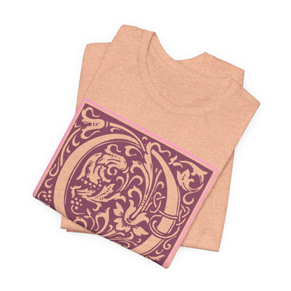 Q Scroll Wine T-Shirt Short Sleeve