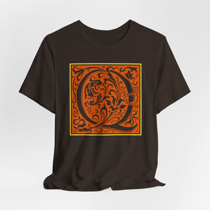 Q Scroll Orange T-Shirt Short Sleeve