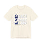 END RACE BASED LAW Blue White T-Shirt Short Sleeve