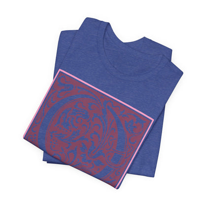 Q Scroll Wine T-Shirt Short Sleeve