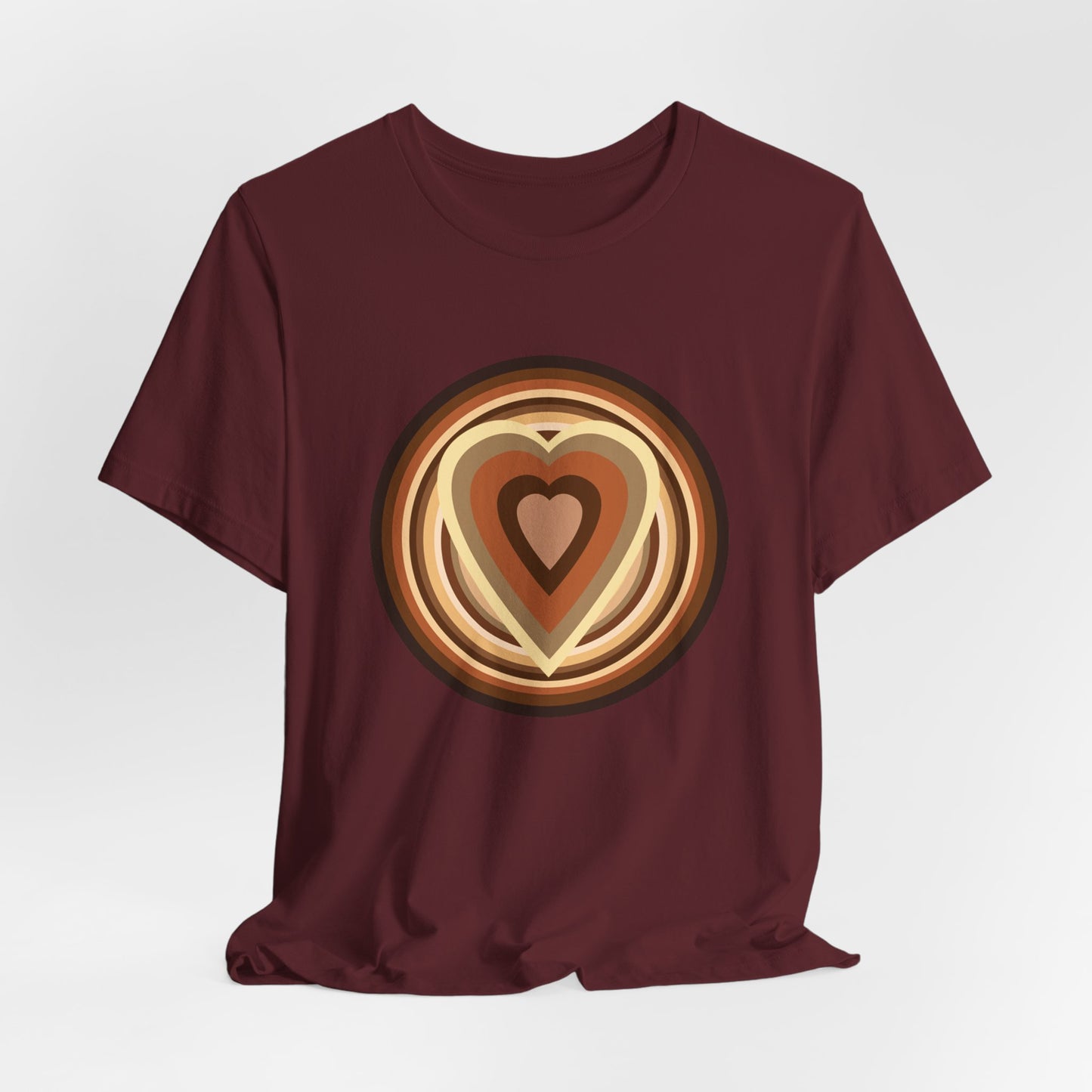 Beige Power Hearts T-Shirt Short Sleeve