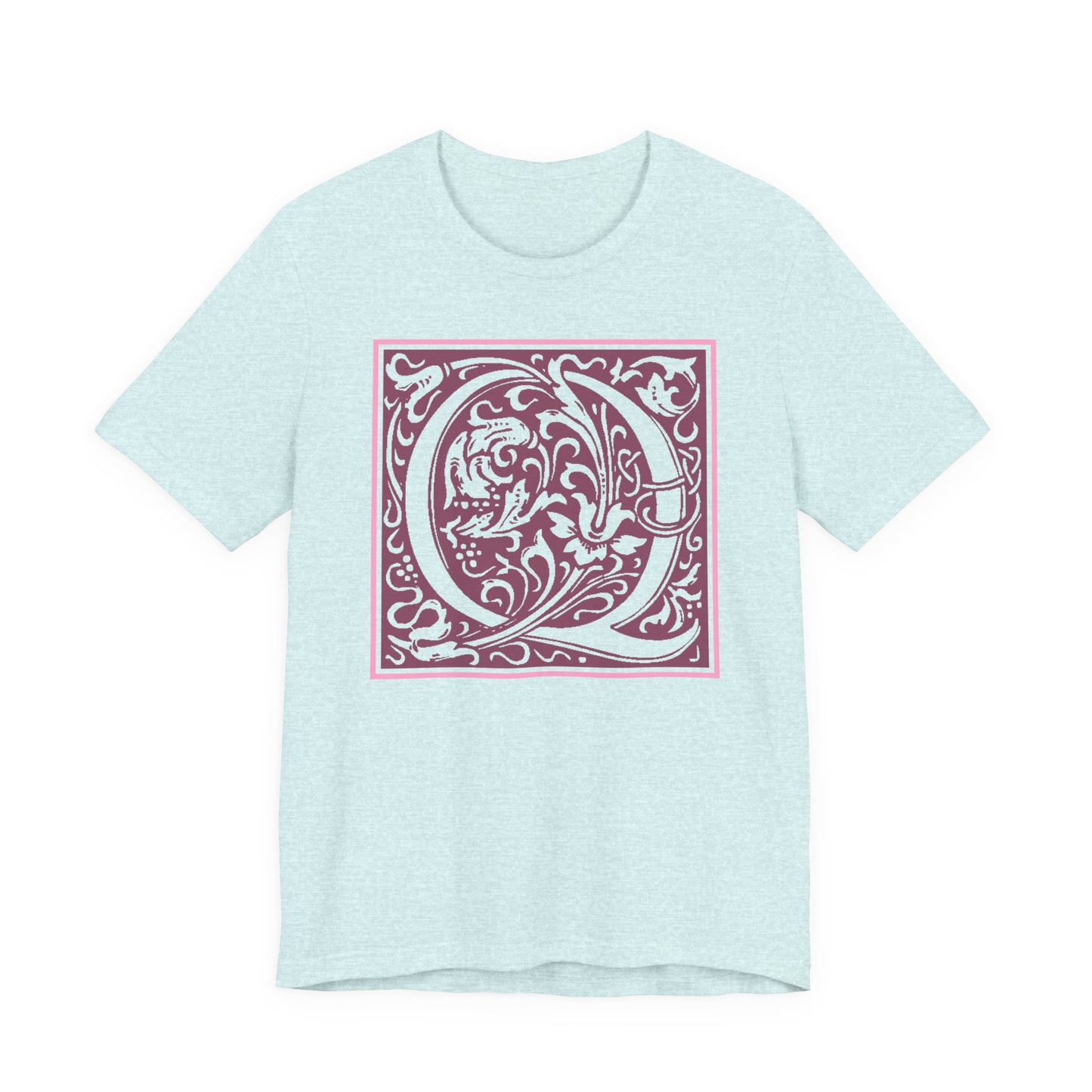 Q Scroll Wine T-Shirt Short Sleeve